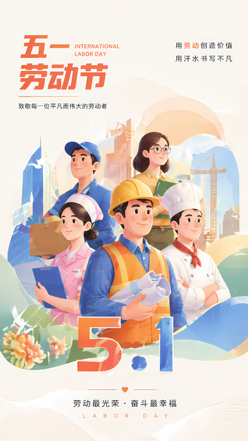 劳动节宣传插画设计