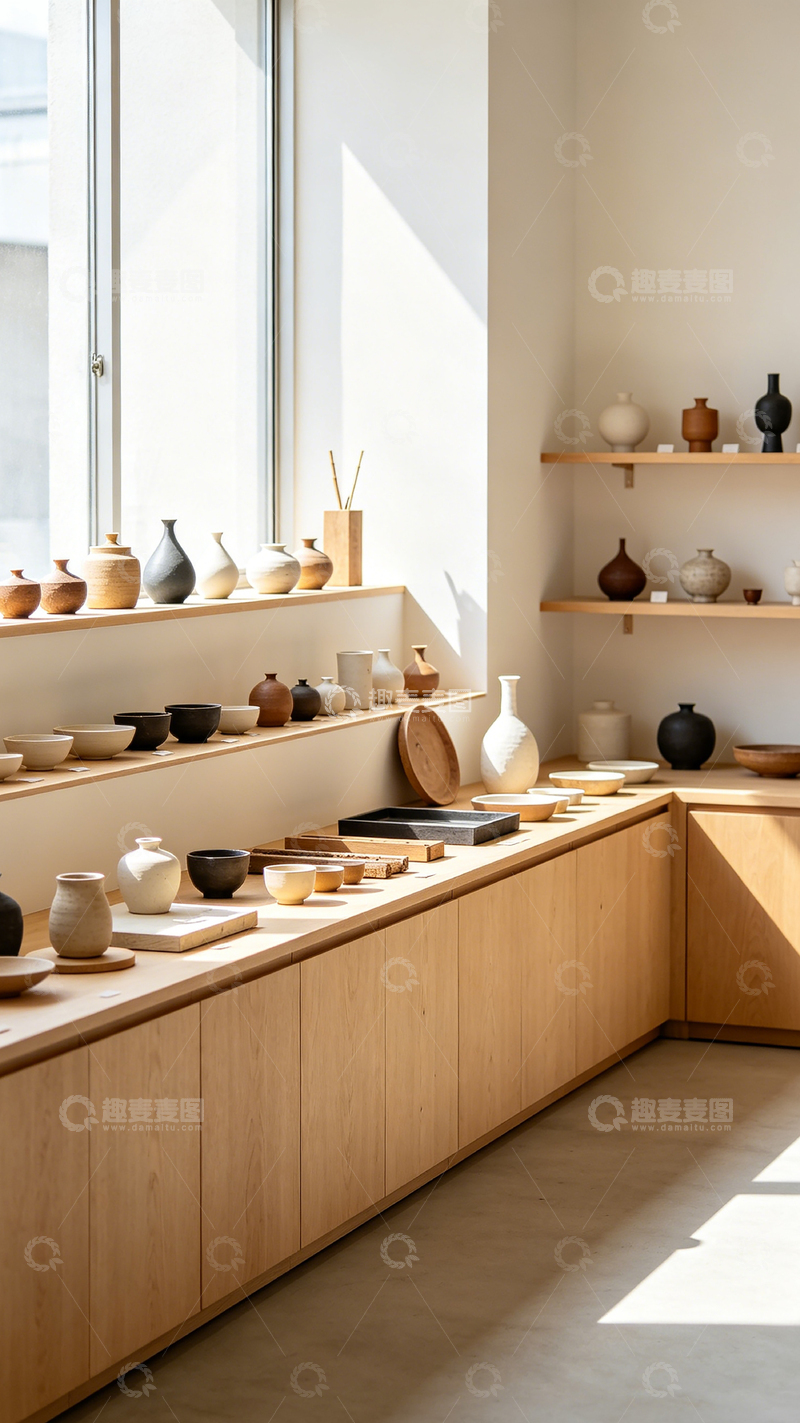 高清大图下载【趣麦麦图】简约陶艺店陈列设计