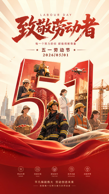 劳动节宣传海报设计手机海报