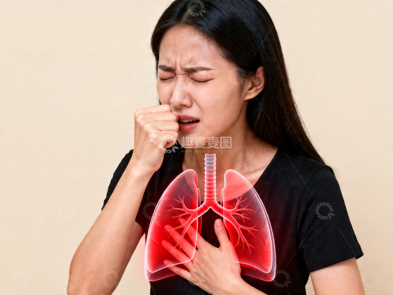 高清大图下载【趣麦麦图】医学健康插画环肺病的女性1