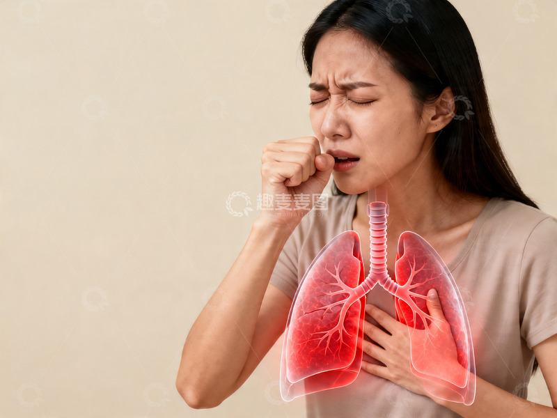 高清大图下载【趣麦麦图】医学健康插画环肺病的女性4