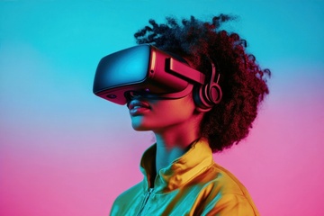 带着VR眼镜的小孩