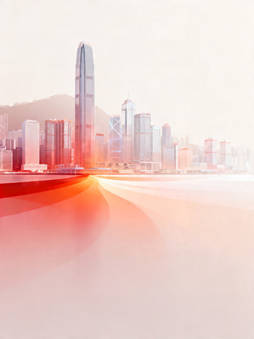 半透明磨砂玻璃材质城市建筑背景1