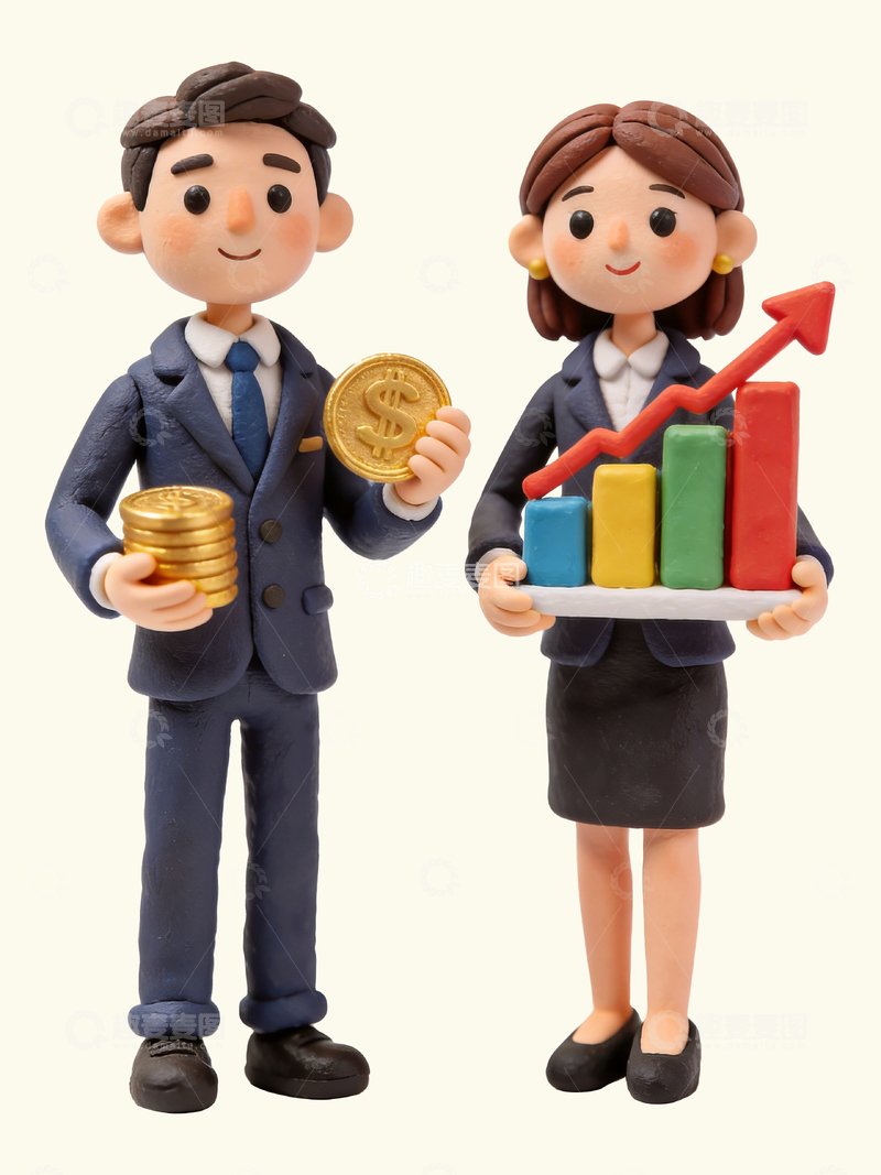 源文件下载【趣麦麦图】3d卡通金融商务职场搭档3