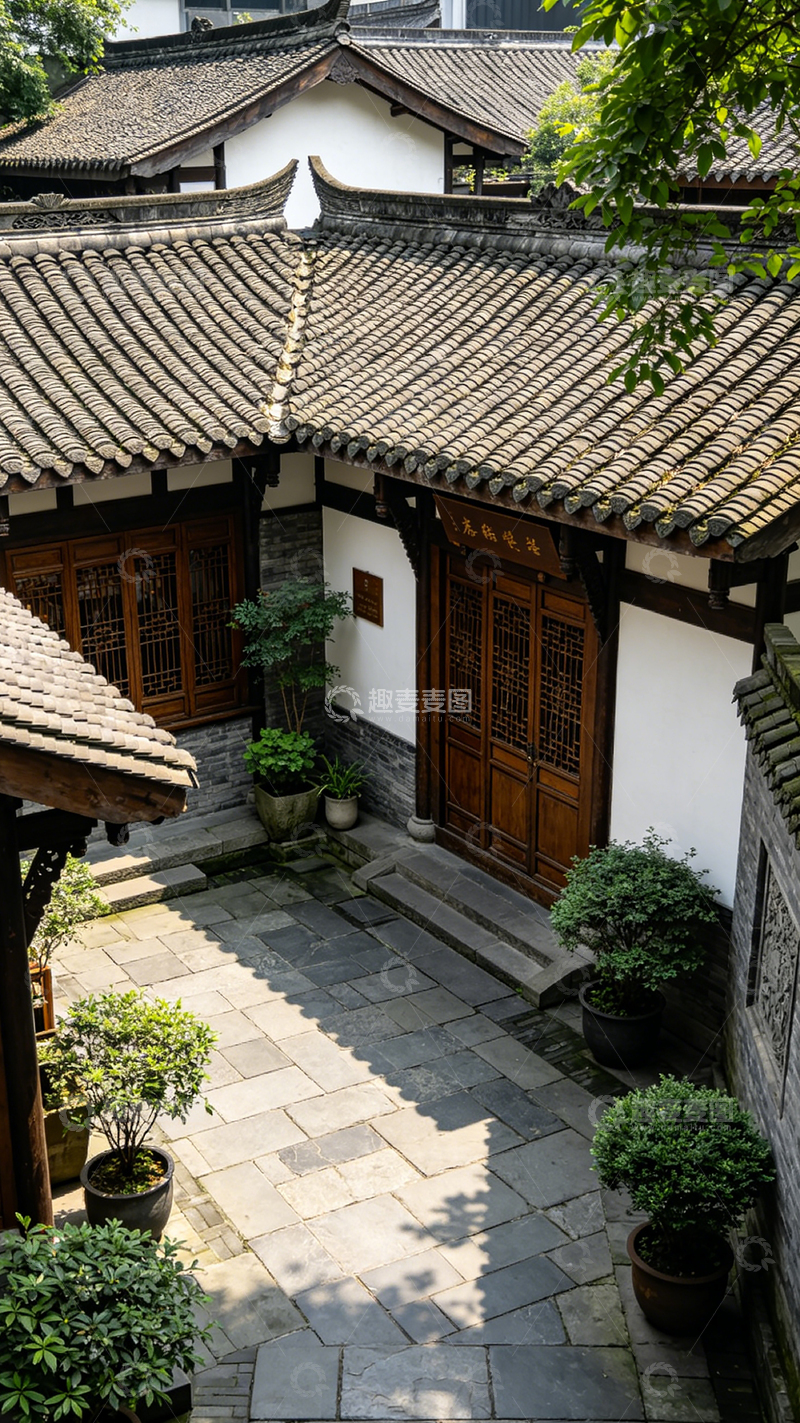 高清大图下载【趣麦麦图】古典中式庭院景观
