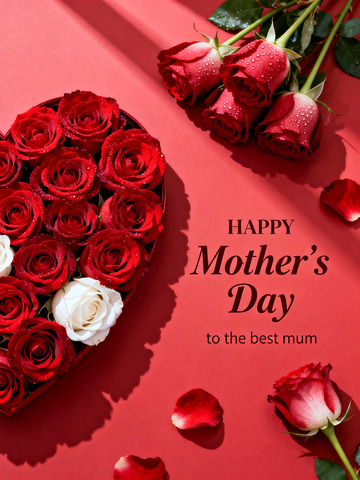 母亲节玫瑰祝福海报设计3