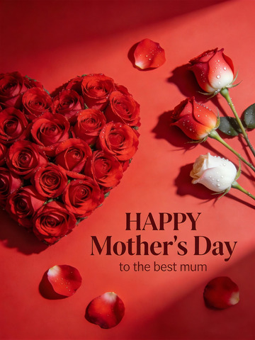 母亲节玫瑰祝福海报设计2