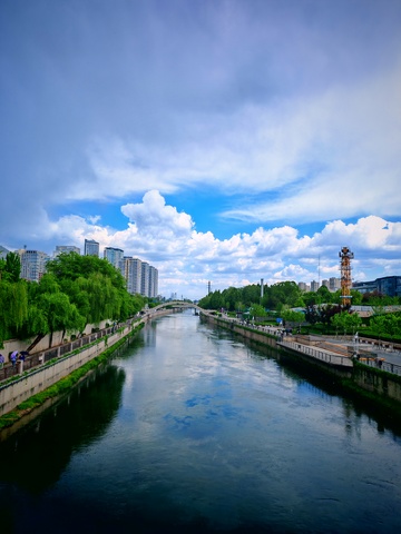 城市河畔风光摄影