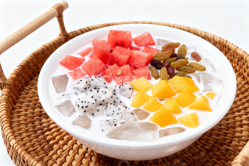 高清大图下载【趣麦麦图】多料水果冰粉解暑美食1