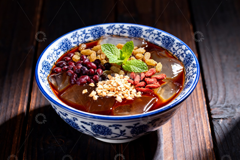 高清大图下载【趣麦麦图】传统多料冰粉小吃5