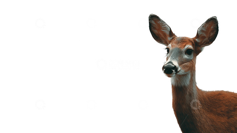 高清大图下载【趣麦麦图】迷幻森林中的灵动之鹿