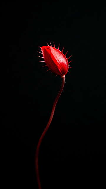 暗黑风格红花蓓蕾艺术摄影