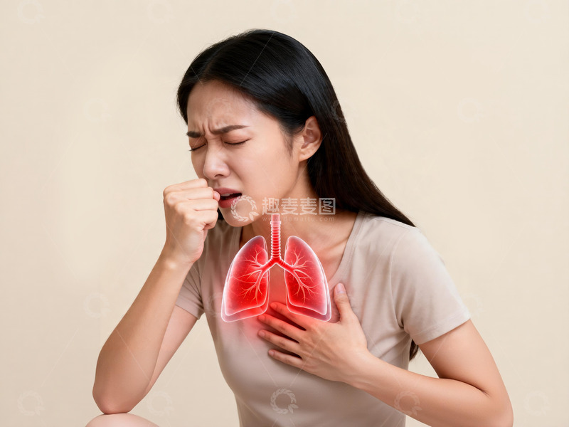 高清大图下载【趣麦麦图】医学健康插画环肺病的女性6
