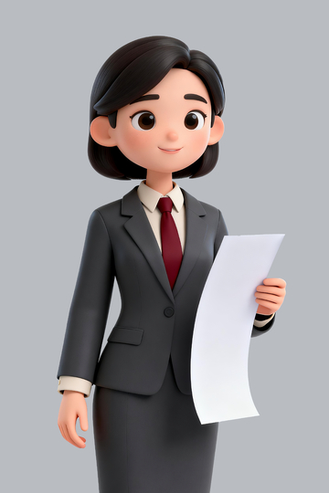 一个拿着白纸文件的律师2