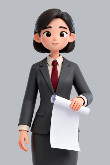 一个拿着白纸文件的律师1