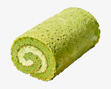 油画棒风格抹茶蛋糕卷7