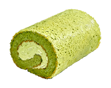 油画棒风格抹茶蛋糕卷6