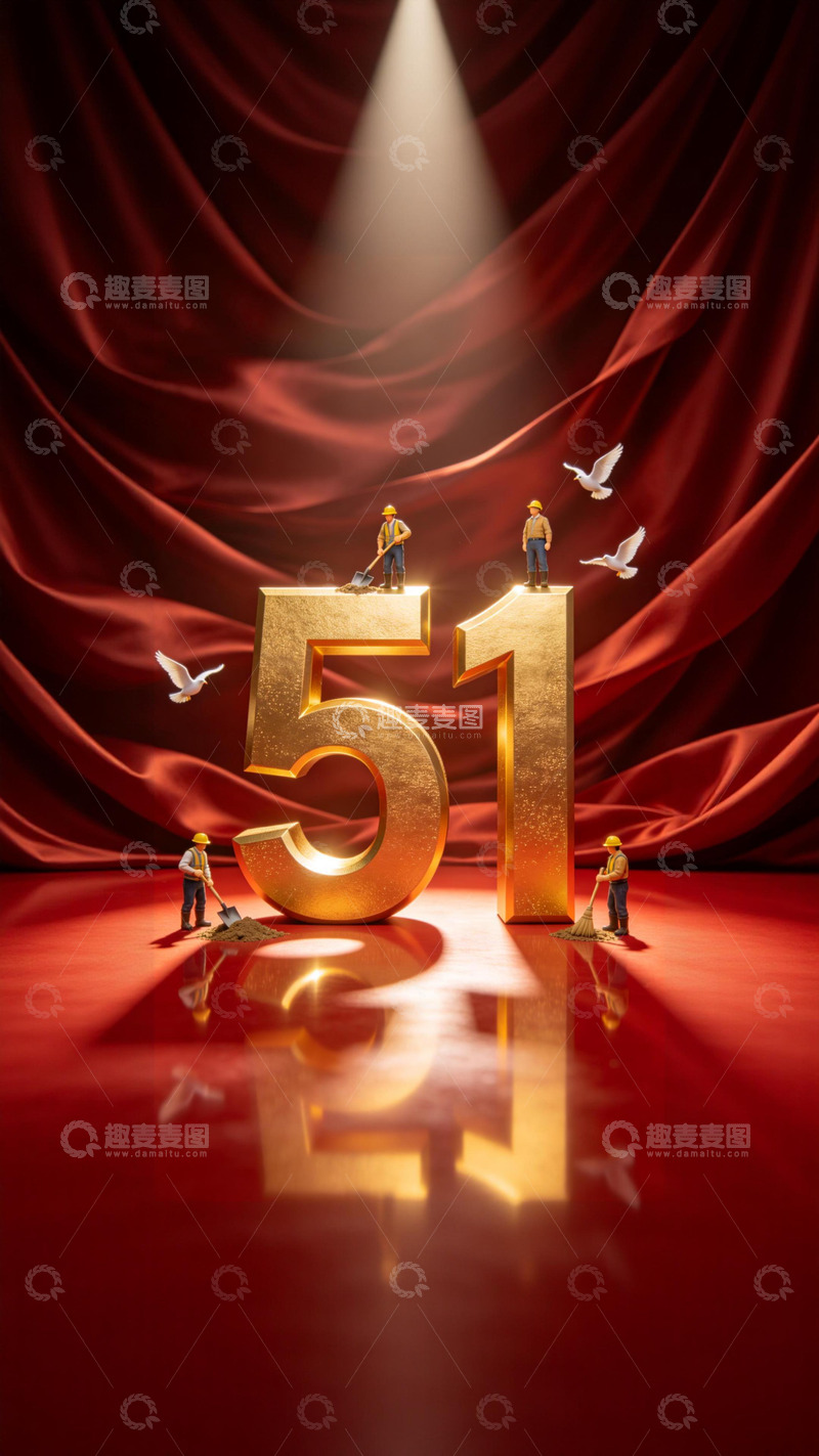 高清大图下载【趣麦麦图】-神圣感舞台绸带立体51海报3