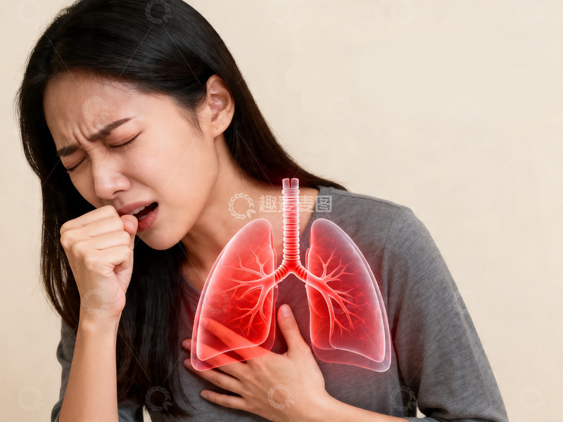 高清大图下载【趣麦麦图】医学健康插画环肺病的女性5
