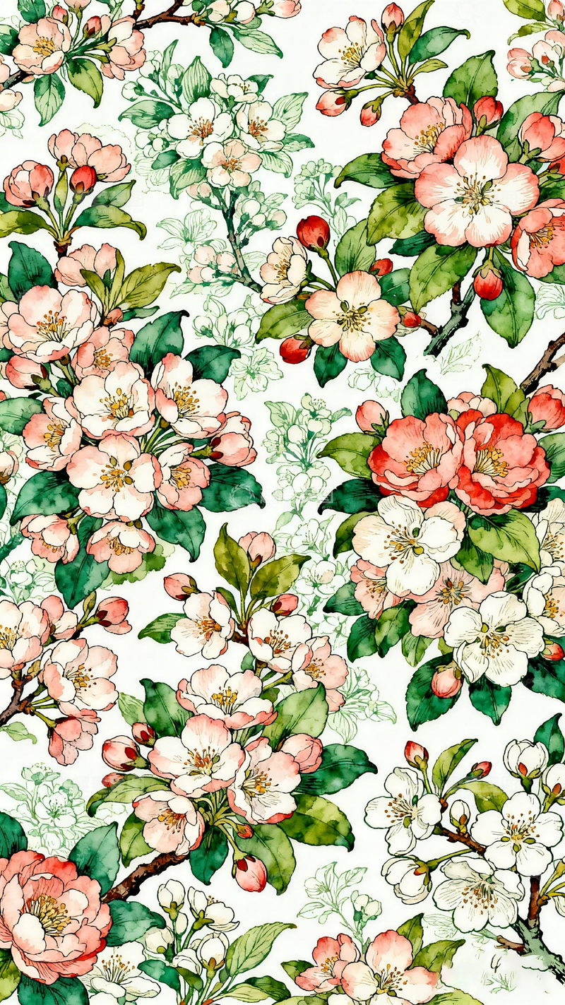 高清大图下载【趣麦麦图】花卉插画布料图案设计
