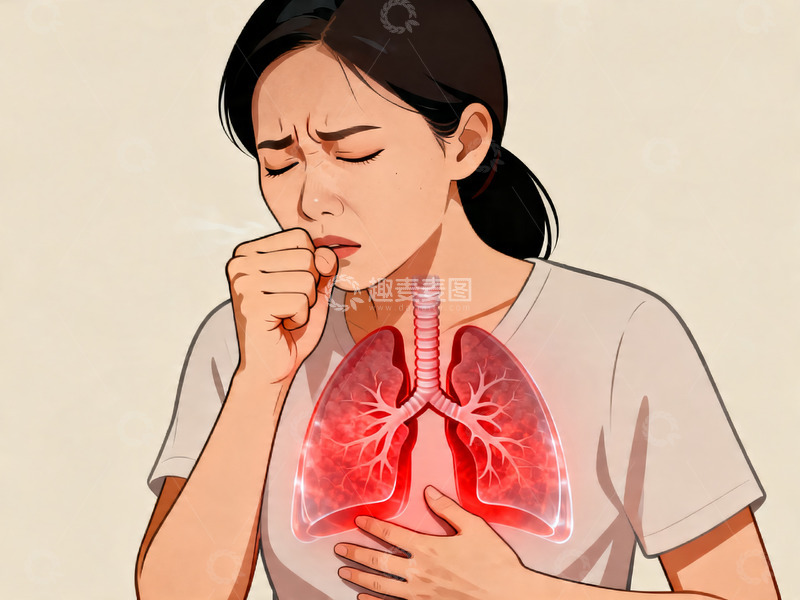高清大图下载【趣麦麦图】医学健康插画环肺病的女性8