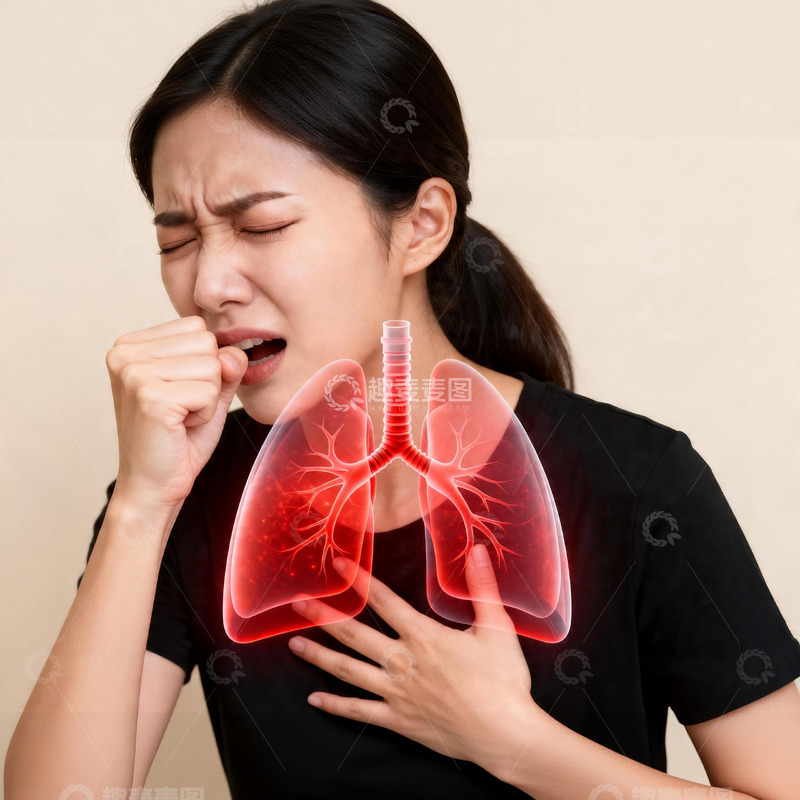 高清大图下载【趣麦麦图】医学健康插画环肺病的女性7
