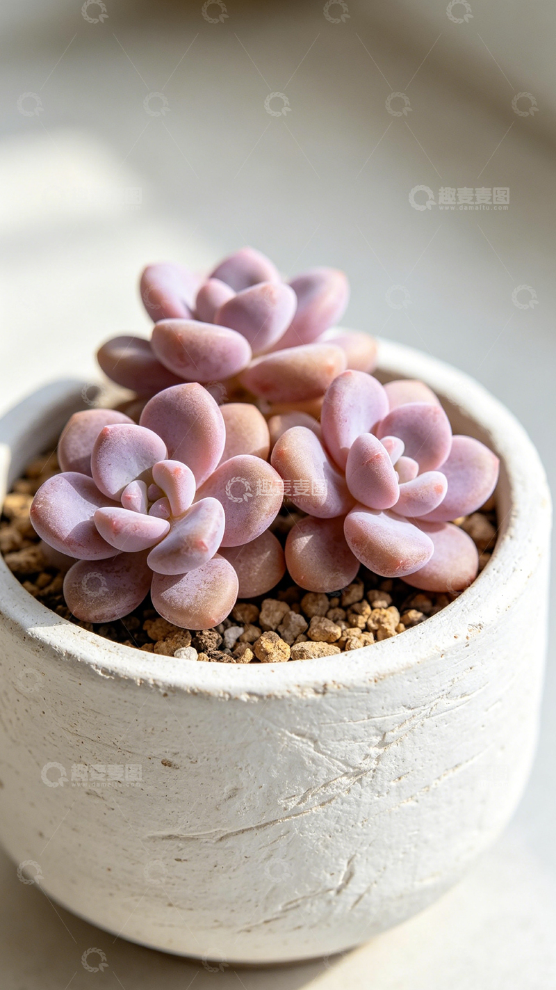 高清大图下载【趣麦麦图】淡雅多肉植物盆栽摄影