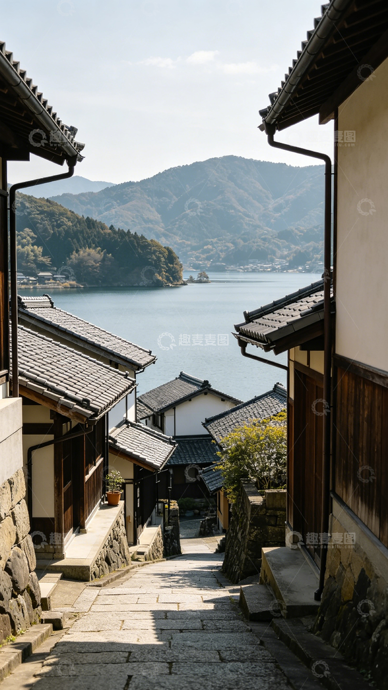 高清大图下载【趣麦麦图】日式老街山水风景