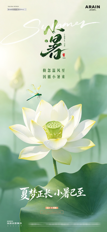 立夏小暑荷花风景海报1