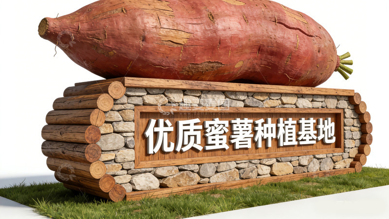 高清大图下载【趣麦麦图】优质蜜薯种植基地景观标识牌