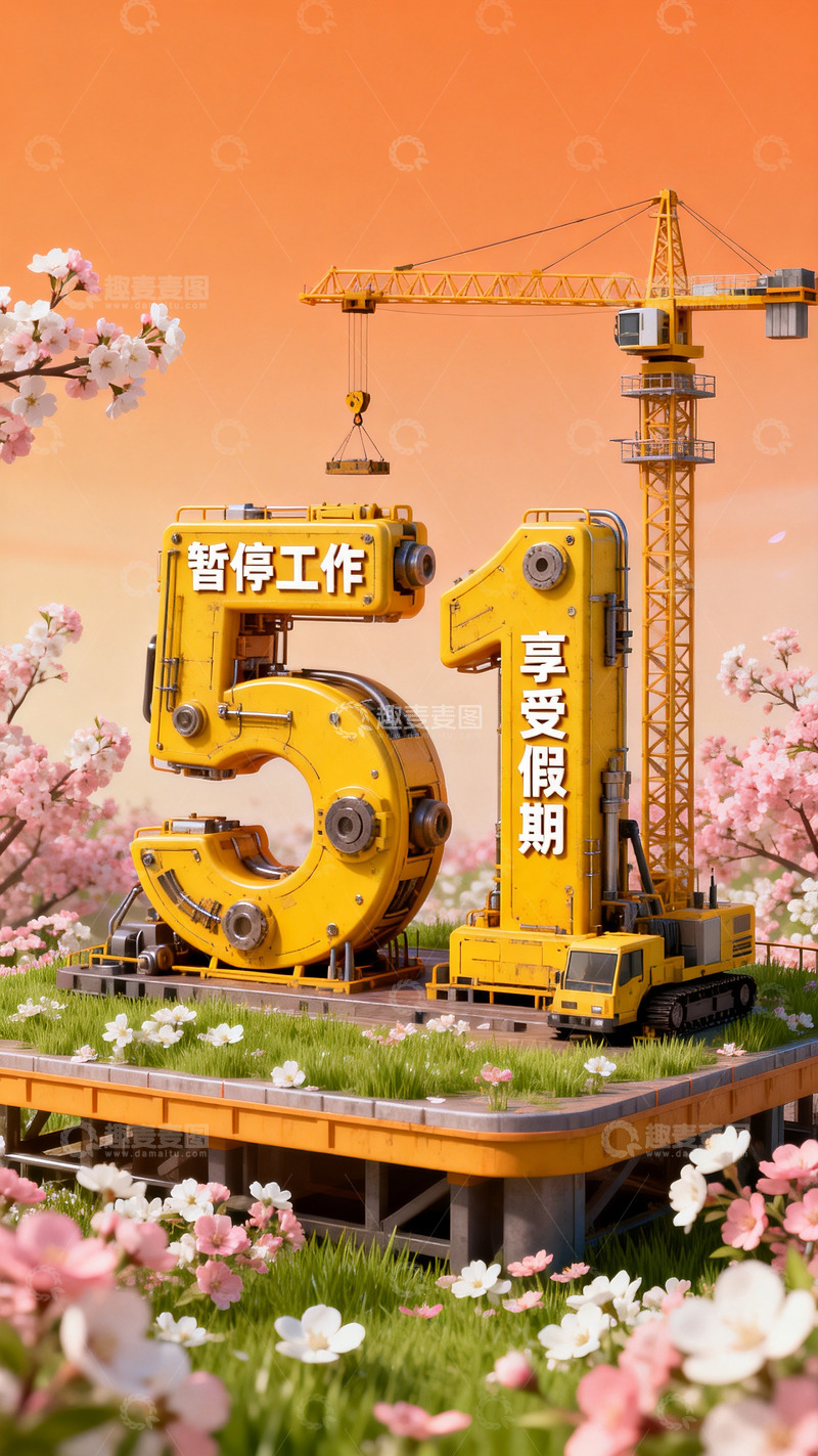 高清大图下载【趣麦麦图】黄色工业机械部件51创意海报4