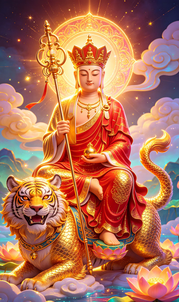 佛教神祇瑞兽插画