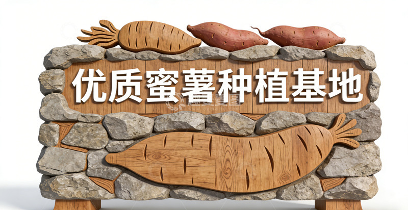 高清大图下载【趣麦麦图】优质蜜薯种植基地标识