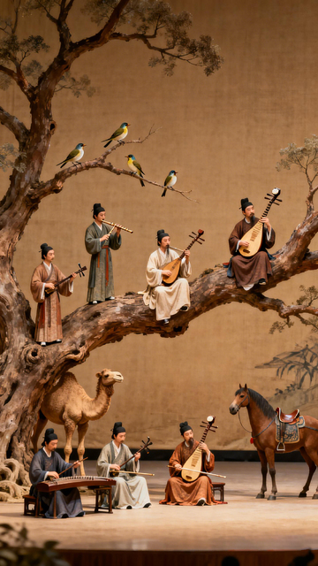 古代乐师演奏场景模拟