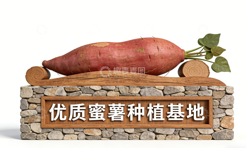 高清大图下载【趣麦麦图】优质蜜薯种植基地景观小品标牌