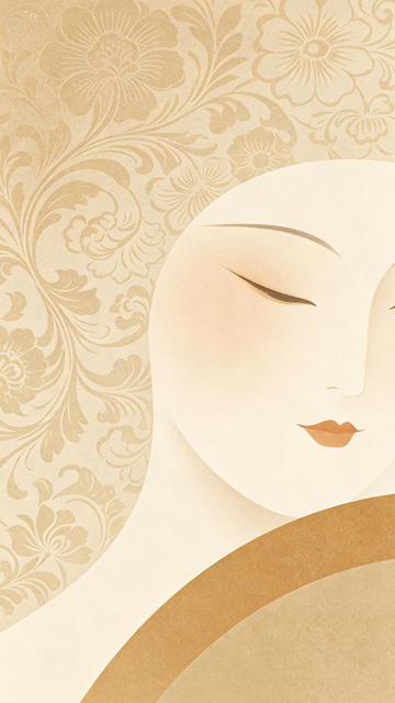 典雅复古女性插画壁纸