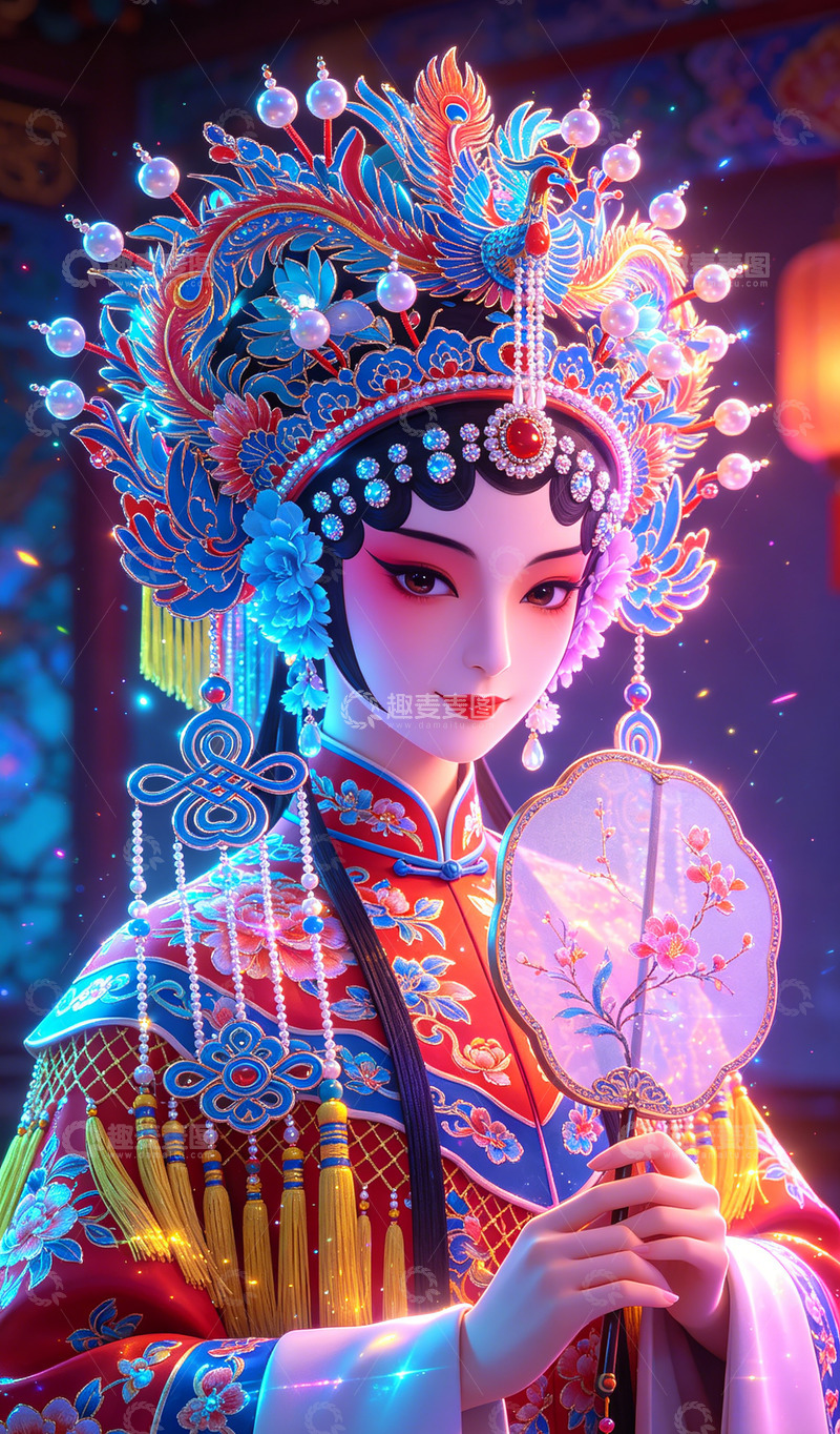 高清大图下载【趣麦麦图】华丽戏曲人物插画