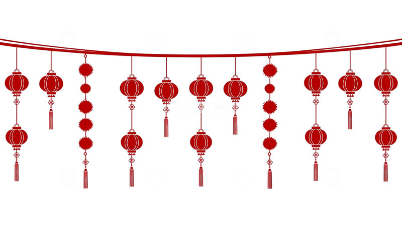 高清大图下载【趣麦麦图】灯笼流苏梦幻挂饰艺术