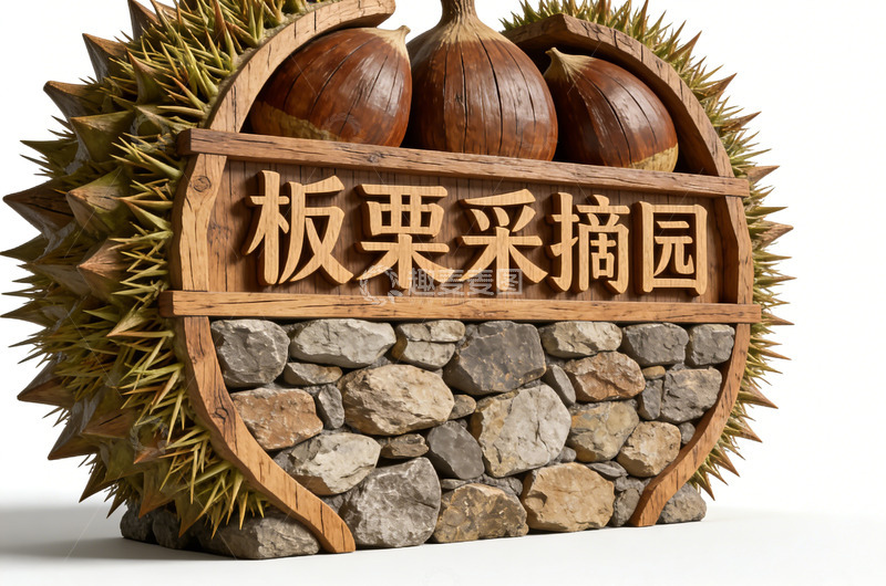 高清大图下载【趣麦麦图】板栗采摘园设计标识牌