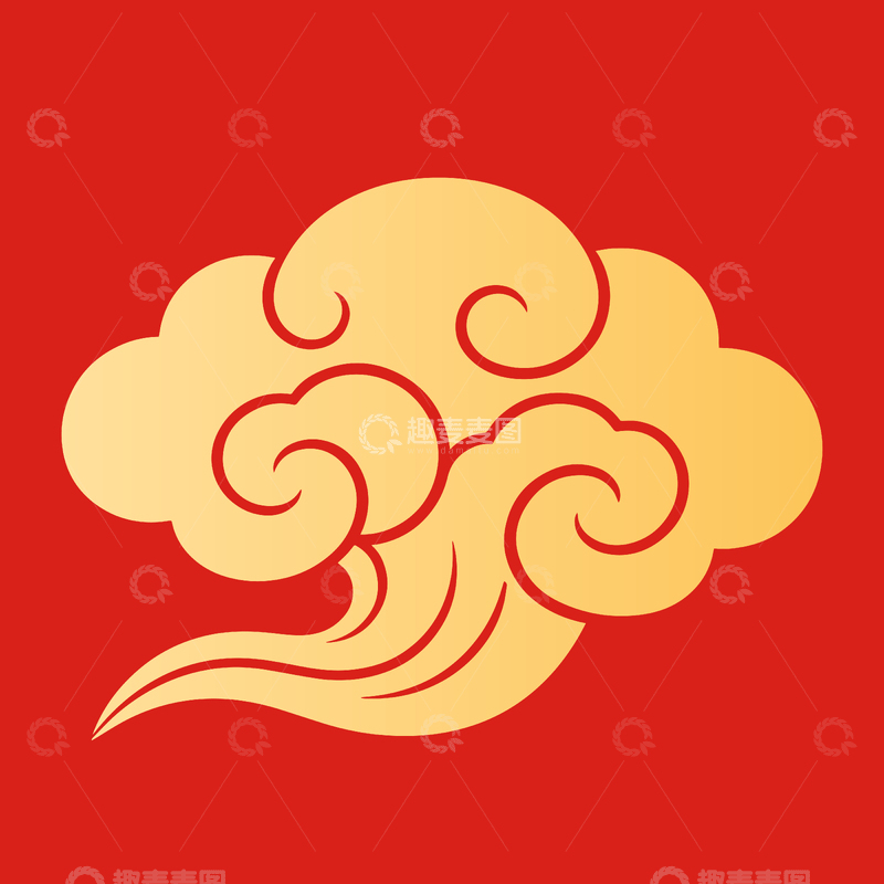 源文件下载【趣麦麦图】祥云矢量插画元素素材