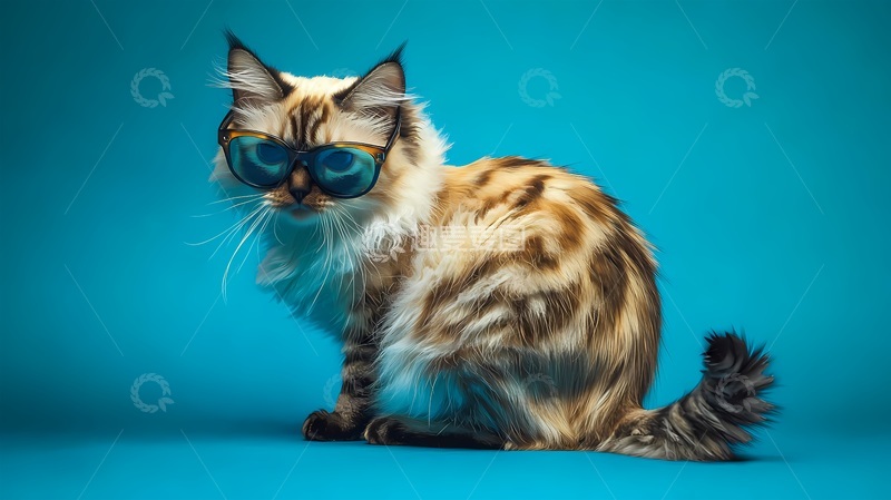 高清大图下载【趣麦麦图】酷炫猫咪时尚写真