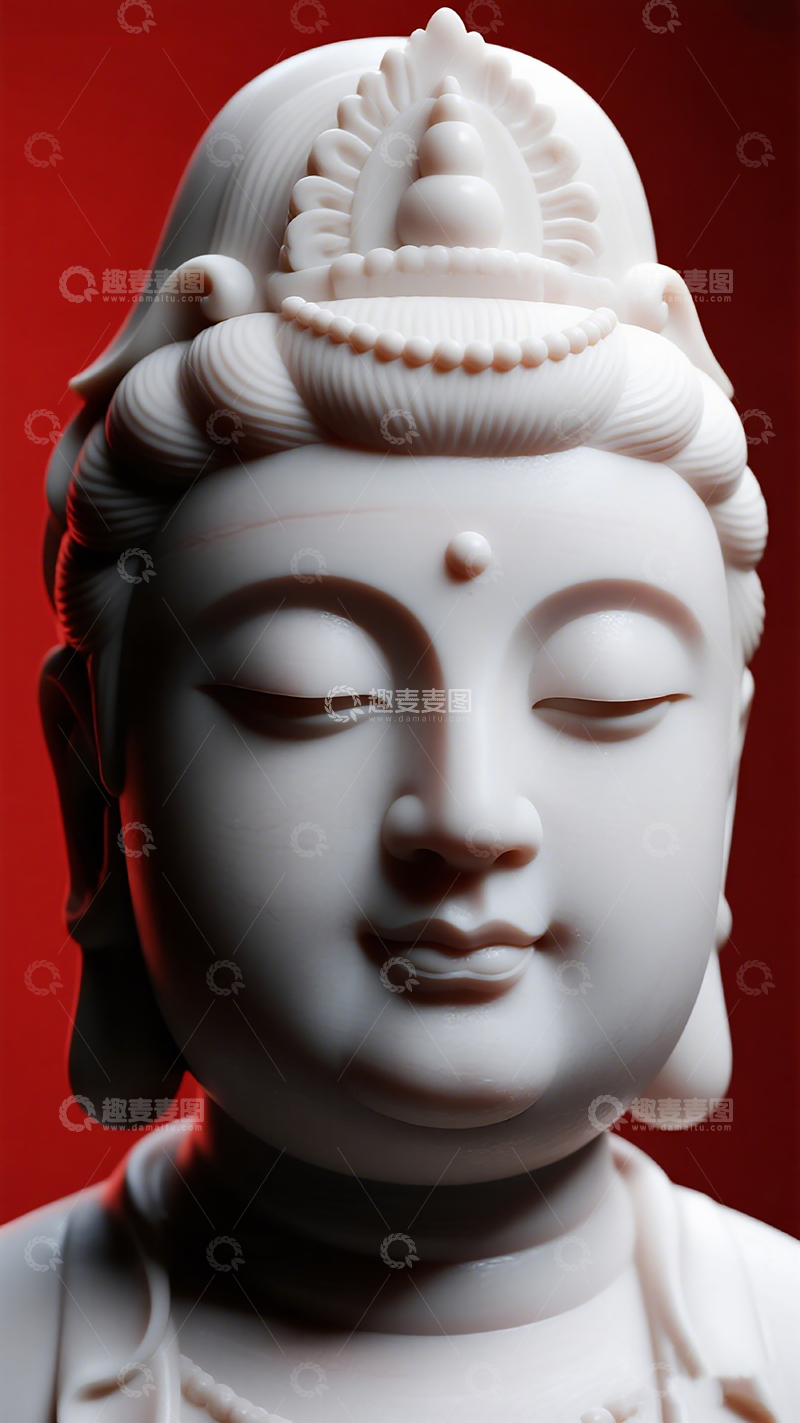 高清大图下载【趣麦麦图】白瓷佛像雕塑艺术品