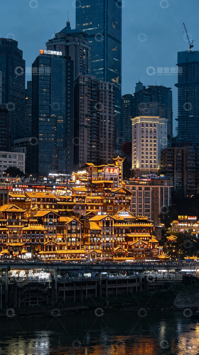 高清大图下载【趣麦麦图】-都市夜景灯火辉煌建筑风光