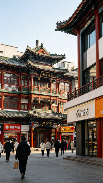 古街中式建筑街景