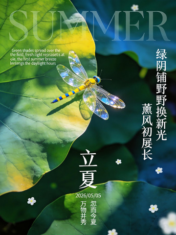 立夏蜻蜓立夏海报设计