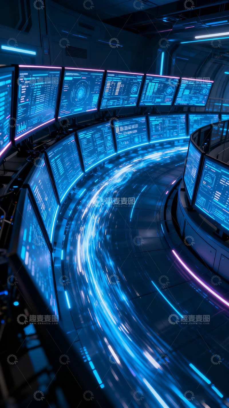 高清大图下载【趣麦麦图】科幻风监控中心壁纸