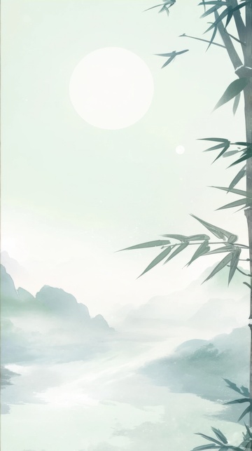 墨竹边框简约背景