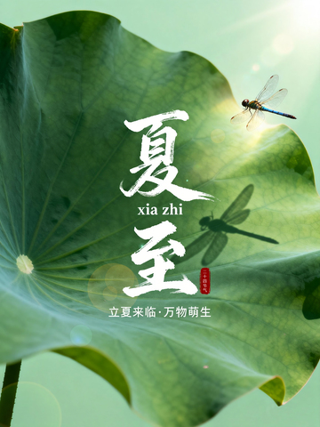 荷叶蜻蜓夏至图