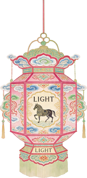 新中式高定插画风格传统马年花灯3