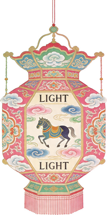新中式高定插画风格传统马年花灯4